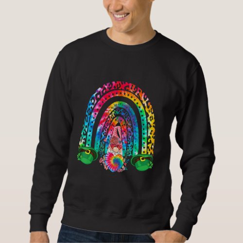 Happy St Patricks Day Rainbow Shamrock Gnome C Ti Sweatshirt