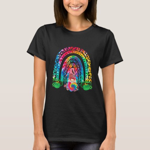 Happy St Patricks Day Rainbow Shamrock Gnome C Ti T_Shirt