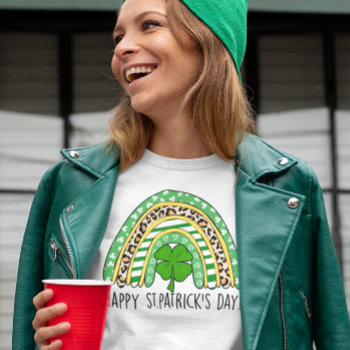 Happy St. Patrick's Day Rainbow T-shirt by ColorFlowCreations at Zazzle