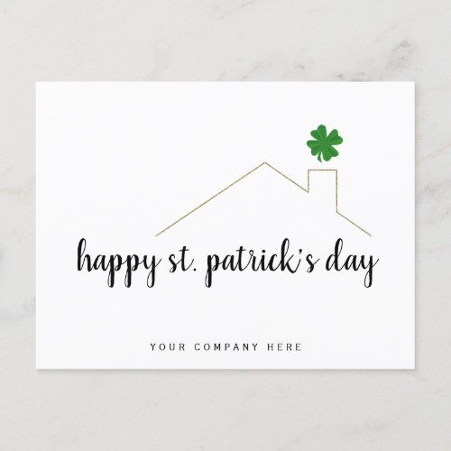 Happy St Patricks Day Real Estate Farming Postcard