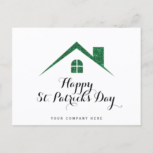 Happy St Patricks Day Real Estate House  Postcard