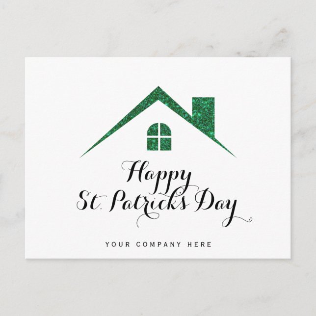 Happy St. Patrick's Day Real Estate House  Postcard (Front)