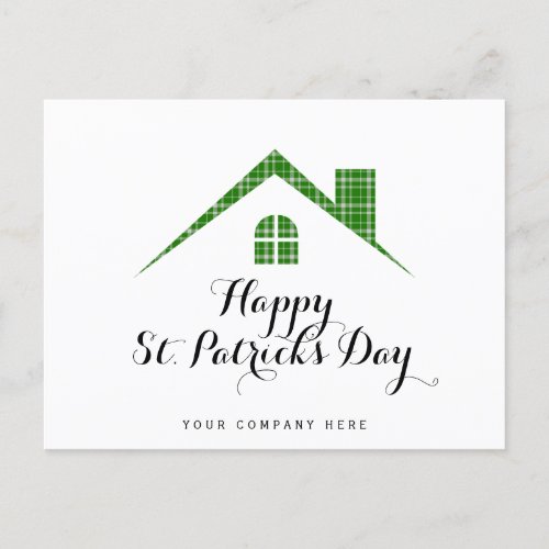 Happy St Patricks Day Real Estate House   Postcard