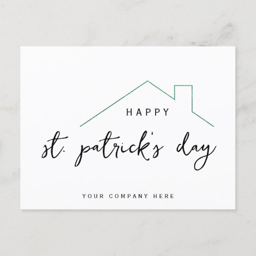 Happy St Patricks Day Realty House  Postcard
