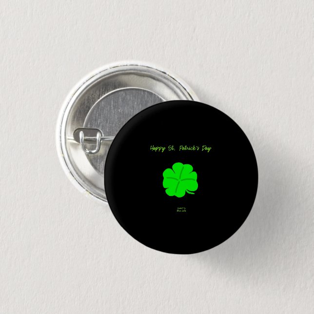 Happy St.  Patrick's Day Round Button (Front & Back)