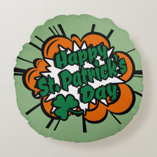 Happy St. Patrick's Day Round Pillow
