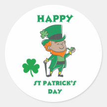 Happy St Patrick's Day Round Sticker