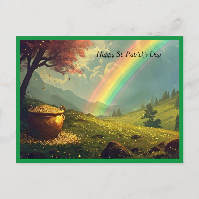 Happy St. Patrick's Day scene Holiday Postcard (Front)