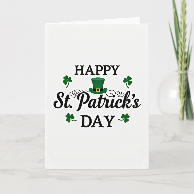 Happy St Patricks Day Script Card (Front)