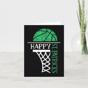 Happy St Patricks Day Shamrock basketball player n Card