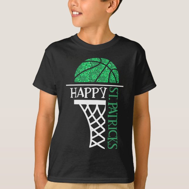 Happy St Patricks Day Shamrock basketball player n T-Shirt (Front)