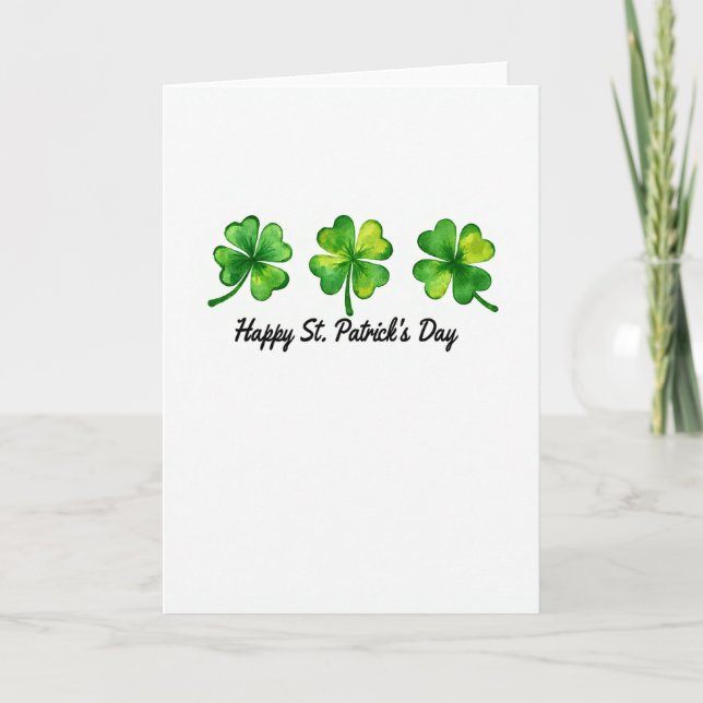 Happy St Patricks Day Shamrock Card (Front)