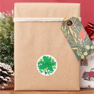 Happy St. Patrick's Day Shamrock Clover Stickers