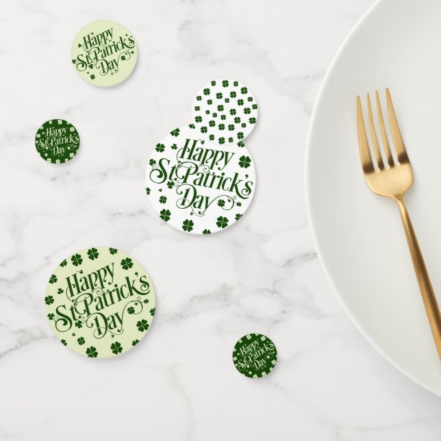 happy st Patrick's day shamrock custom Confetti (Group)