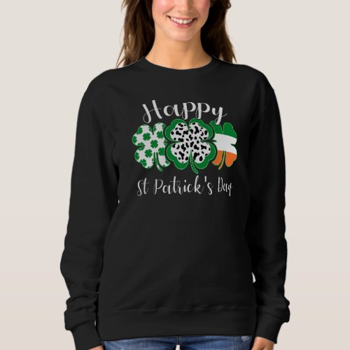 Happy St Patricks Day Shamrock Dalmatian Dog Amer Sweatshirt