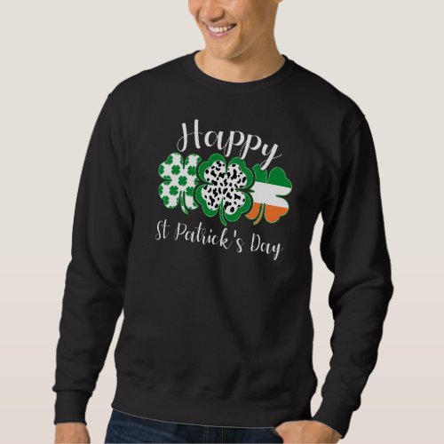 Happy St Patricks Day Shamrock Dalmatian Dog Amer Sweatshirt