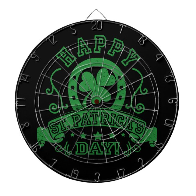 Happy St Patrick's Day Shamrock Dartboard (Front)