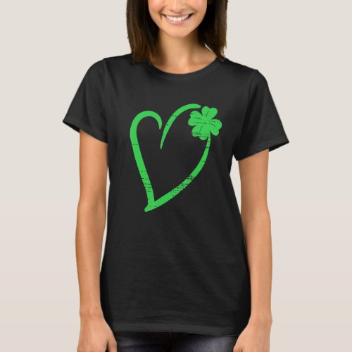 Happy St Patricks Day Shamrock Heart T_Shirt