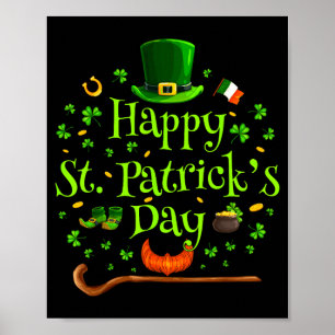 Happy st. patricks day shamrock irish saint poster