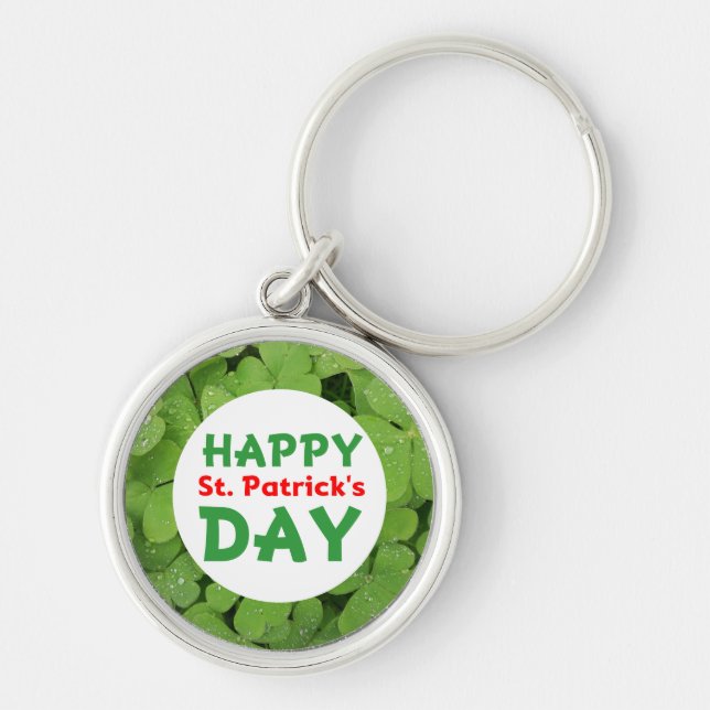 Happy St.Patrick's day shamrock keychain. Keychain (Front)