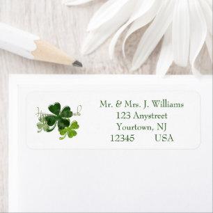 Happy St. Patrick's Day Shamrock  Label