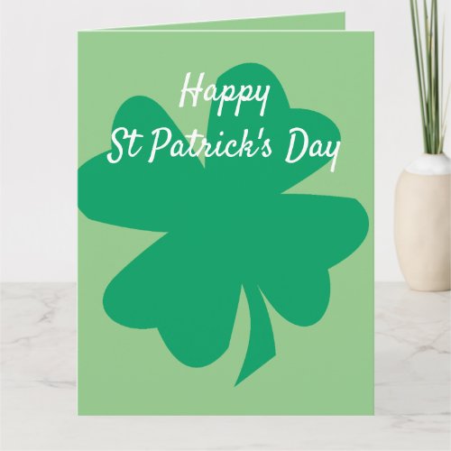 Happy St Patricks Day Shamrock Leaf Irish Custom Card