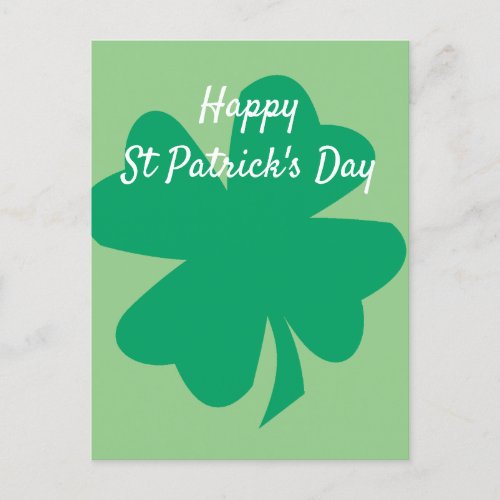 Happy St Patricks Day Shamrock Leaf Irish Custom Postcard