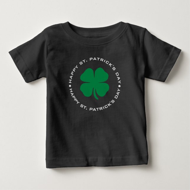 Happy St. Patrick's Day Shamrock Lucky Charm Baby T-Shirt (Front)
