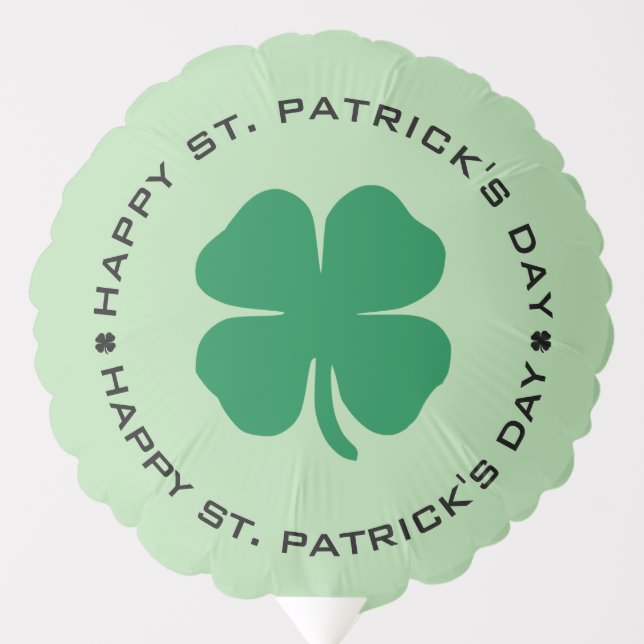 Happy St. Patrick's Day Shamrock Lucky Charm Balloon (Front)