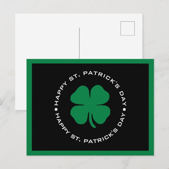 Happy St. Patrick's Day Shamrock Lucky Charm Postcard (Front/Back)