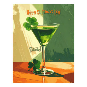 Happy St. Patrick's Day Shamrock Martini  Photo Print