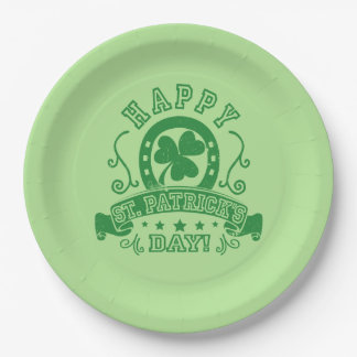 Happy St Patrick's Day Shamrock Paper Plates