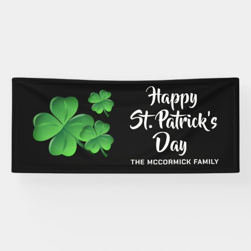 Happy St Patricks Day Shamrock Party Personalized Banner