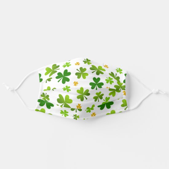 Happy St. Patrick's Day Shamrock Pattern Adult Cloth Face Mask