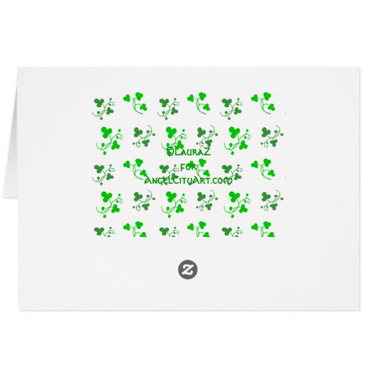 Happy St. Patrick's Day Shamrock Pattern Card (Back Horizontal)