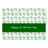 Happy St. Patrick's Day Shamrock Pattern Card (Front Horizontal)