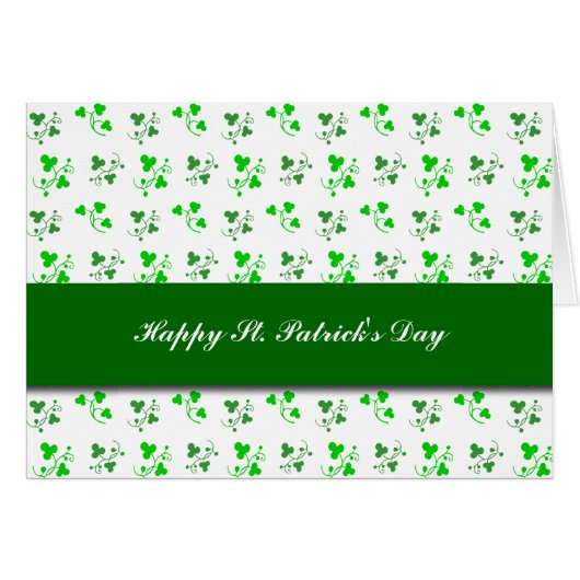 Happy St. Patrick's Day Shamrock Pattern Card (Front Horizontal)