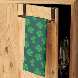 HAPPY ST. PATRICK'S DAY Shamrock Pattern Kitchen T Towel