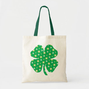 Happy St. Patrick's Day Shamrock Pattern Tote Bag