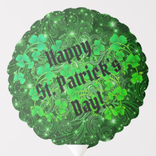 Happy St. Patrick's Day Shamrock Sparkle Balloon
