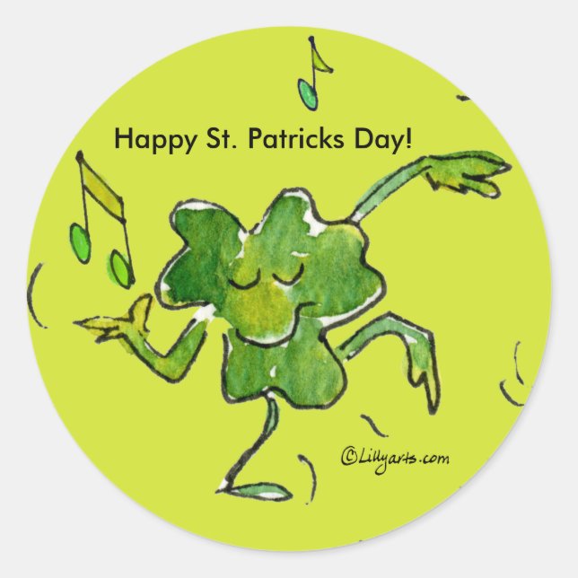 Happy St. Patricks Day Shamrock Sticker (Front)