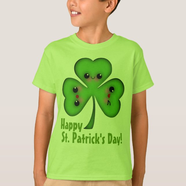 Happy St. Patrick's Day Shamrock T-Shirt (Front)