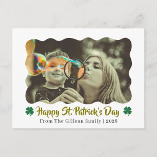 Happy St. patrick's day Shamrocks family 1 photo Holiday Postcard