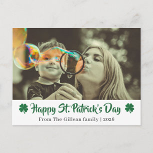 Happy St. patrick's day Shamrocks family 1 photo Holiday Postcard