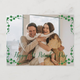 Happy St. patrick's day Shamrocks family photo Holiday Postcard