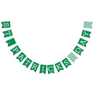 Happy St Patricks Day Shamrocks Green Bunting Flags