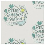 happy st patricks day shamrocks isolation fabric