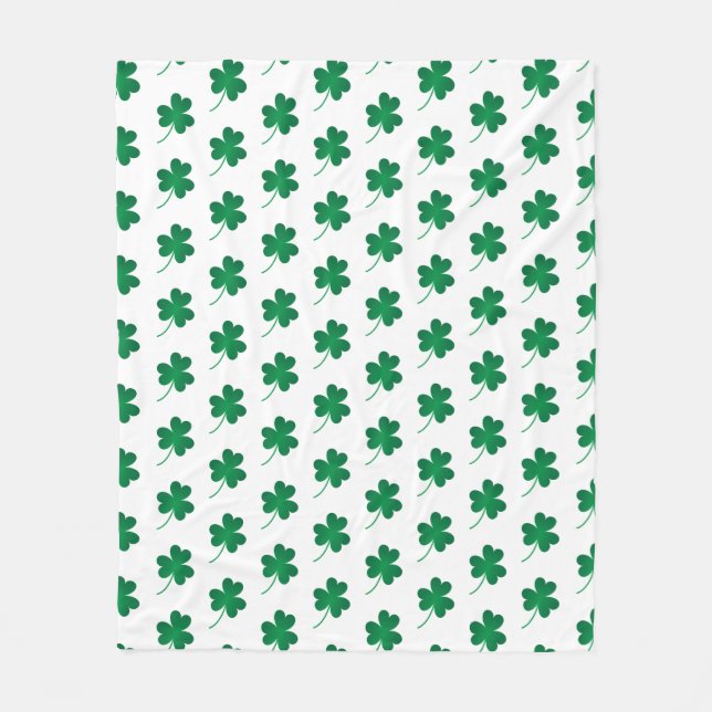 Happy St. Patrick's Day Shamrocks Throw Blanket (Front)