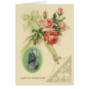 Happy St. Patricks Day Shamrocks Vintage Religious Cards