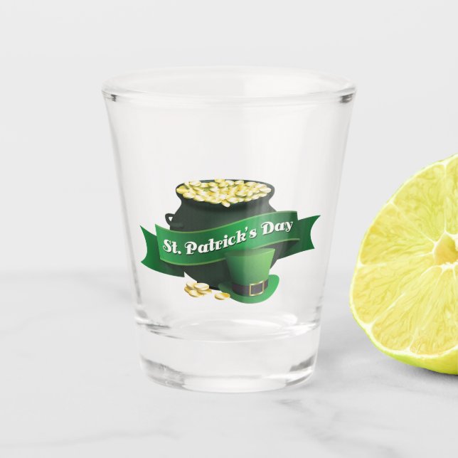 Happy St. Patrick's Day Shot Glass (Front)